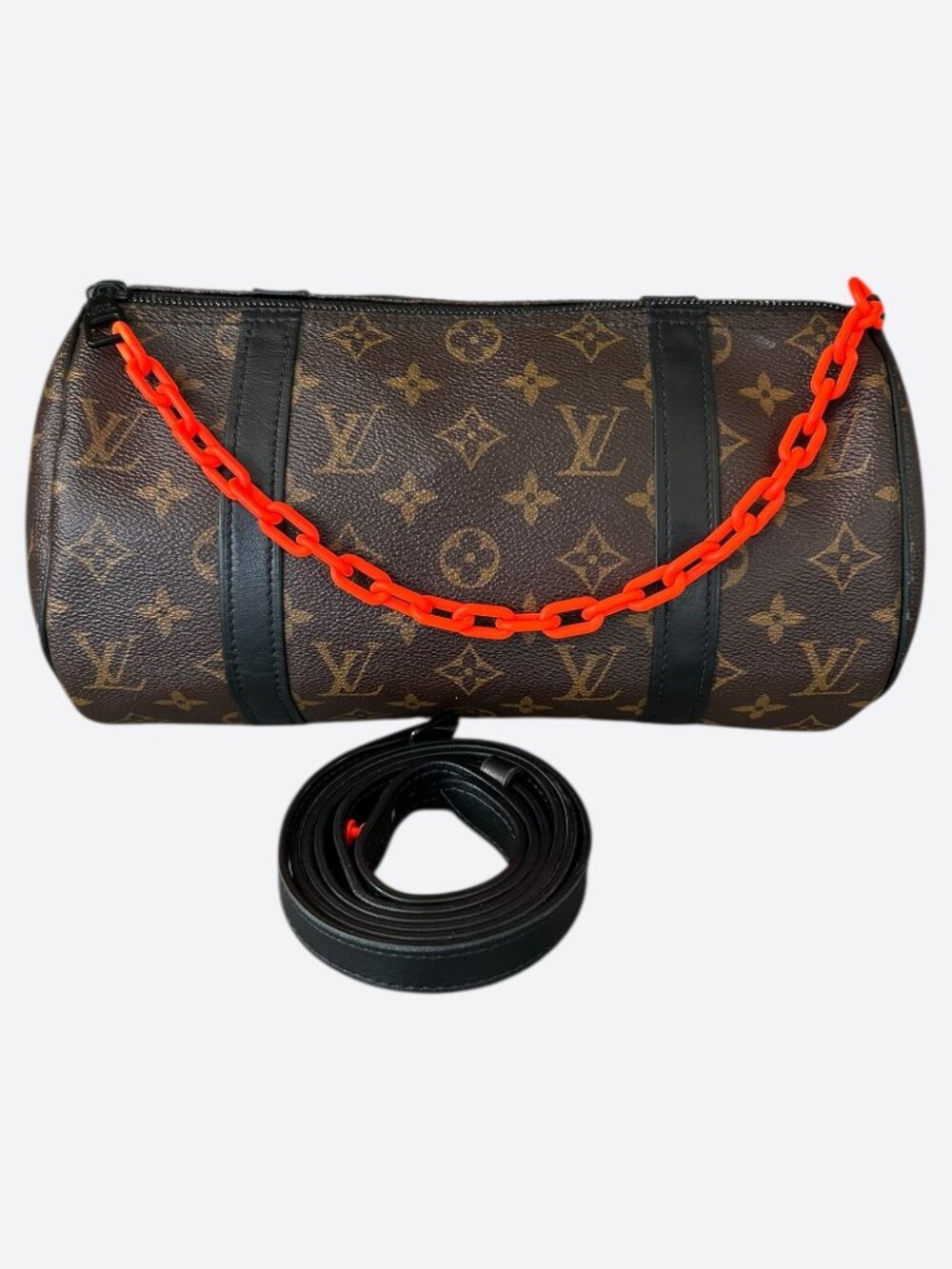 Louis Vuitton Brown Monogram & Orange Papillon Pouch